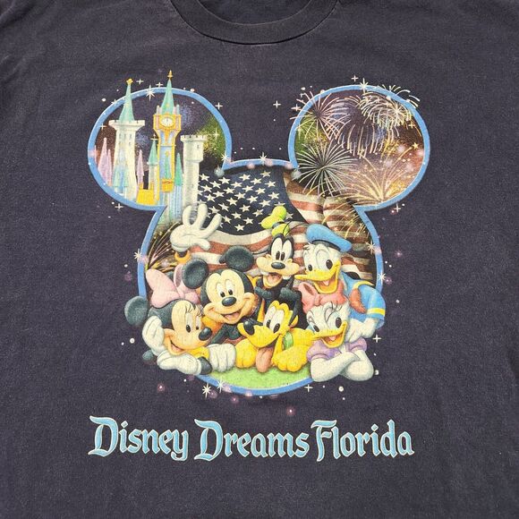 VTG Y2K Disney World Dreams Adult Mens Womens XL Mickey Mouse Graphic T Shirt - Picture 4 of 10